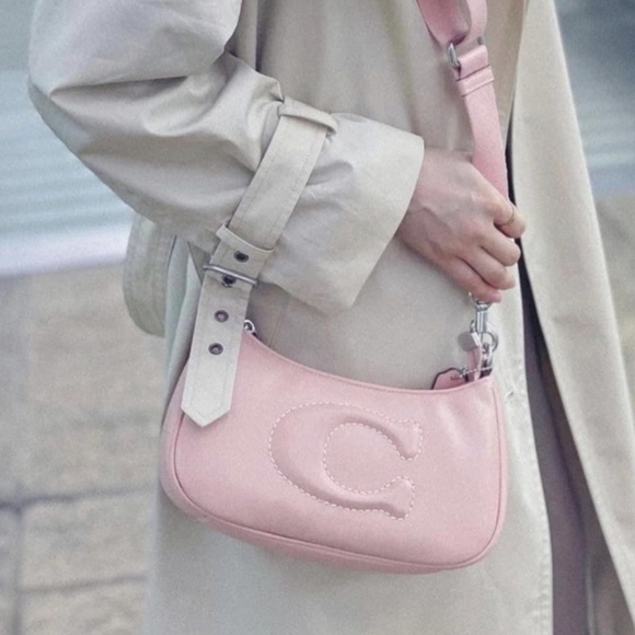 Coach CJ608 C  Quilting Quilted Teri Shoulder Bag Chain Crossbody Light Pink - Picture 6 of 6